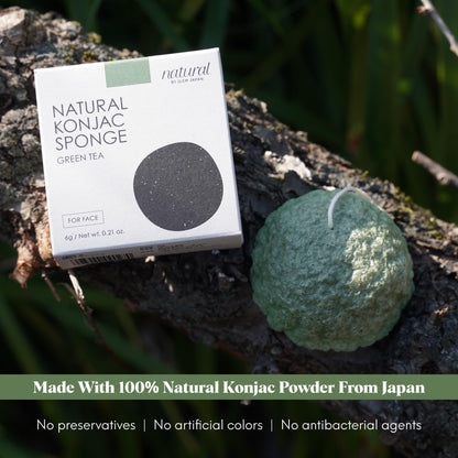 ILEM JAPAN Natural Konjac Sponge Face (Green Tea)