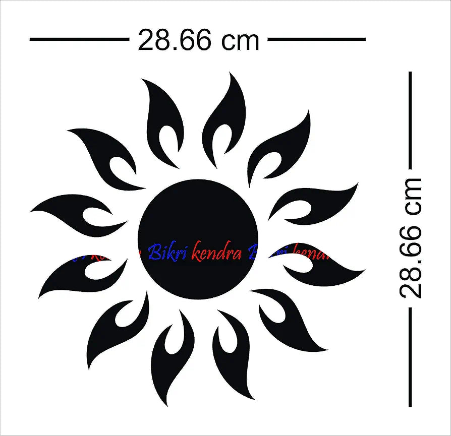 Bikri Kendra Sun 12 Flame 3D Acrylic Mirror Wall Stickers