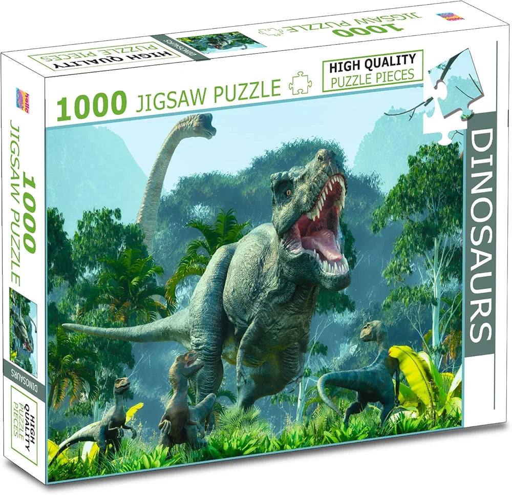 Hello Friend Dinosaurs Puzzle Box 1000 Piece Jigsaw Puzzle Prehistoric Adventure