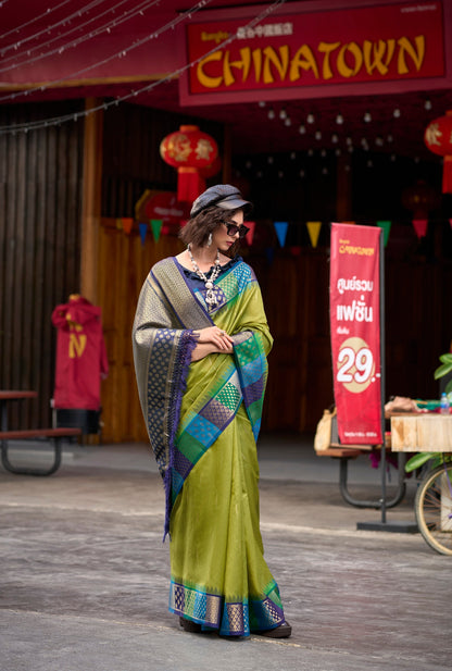 Anaita Green Designer Weaving Pure Silk Saree With Blouse