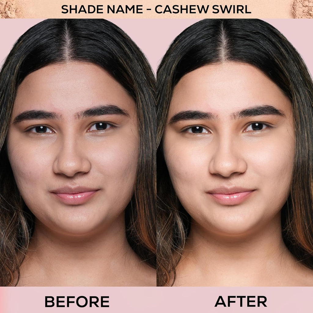 RENEE Bollywood Filter Blurring Compact - Cashew Swirl | Pore Minimising, Matte Finish, Full Coverage, Rich Pay-off | Blurs Pores & Blemishes | 9g