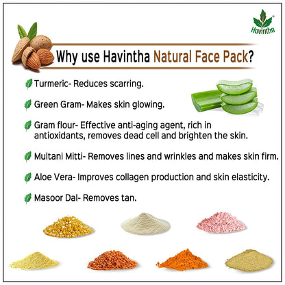 Havintha Anti-Aging Face Pack Enriched with Almonds for Skin Moisturizing - 227 gms