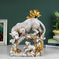 Indicast Polyresin Leopard Statue With Family, 12 Inch | Multicolour