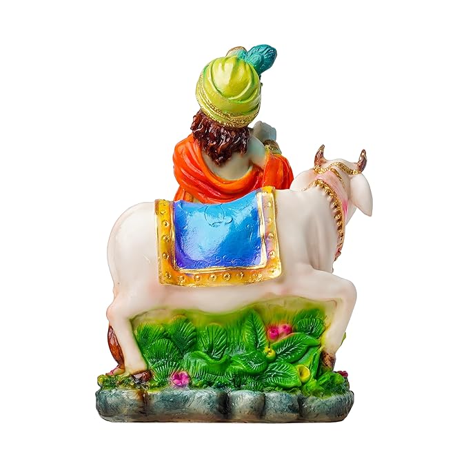 Newven Krishna with Cow Idol Kanha Ji Murti Showpiece Hindu God Idol Decorative Statue