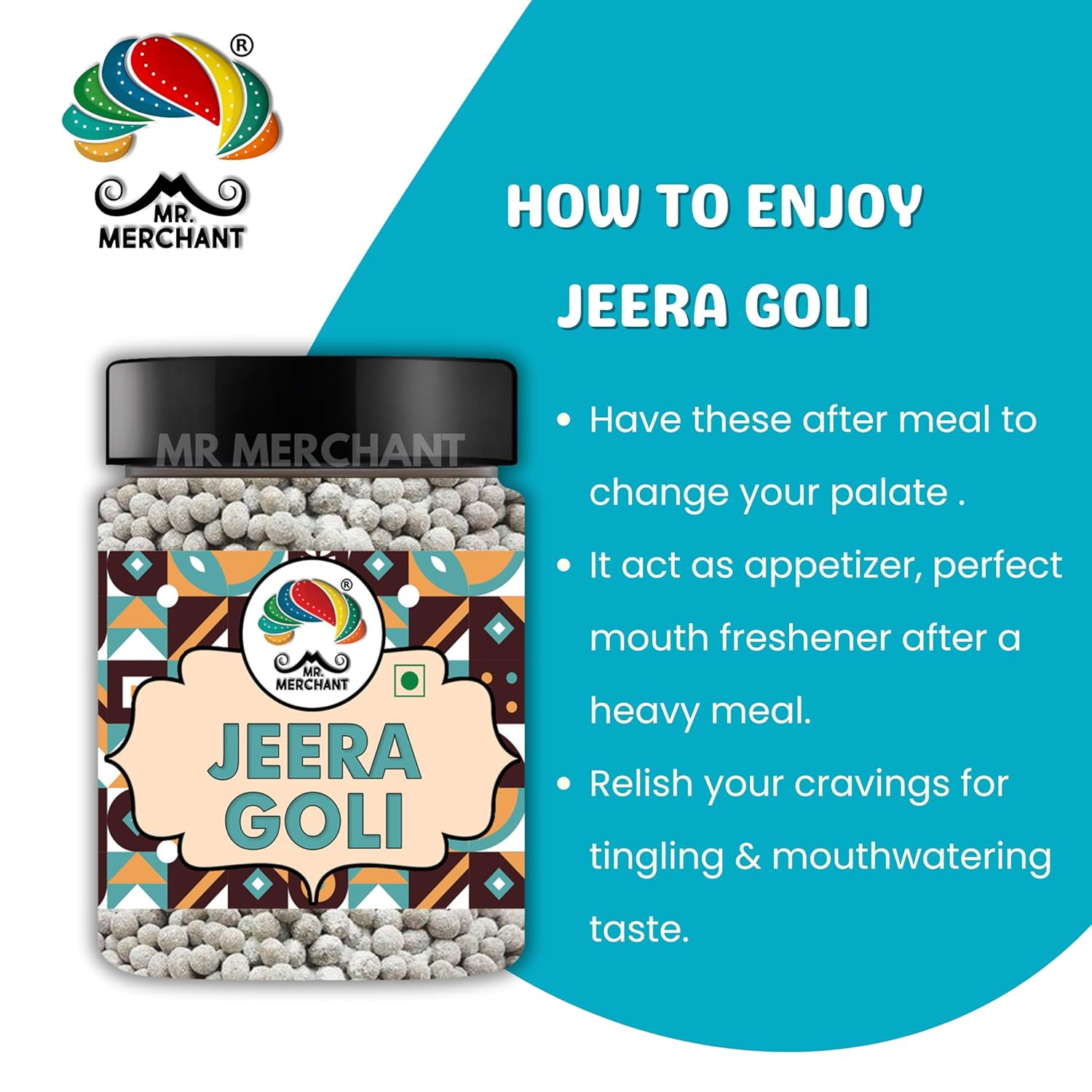 Mr. Merchant Jeera Goli [Mouth Freshener, Digestive,After-Meal,Mukhwas], 300Gram