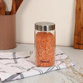 Femora Kitchen Storage Jars Borosilicate Glass With Steel Lid Air Tight Jar | 550 Ml | Pack of 1