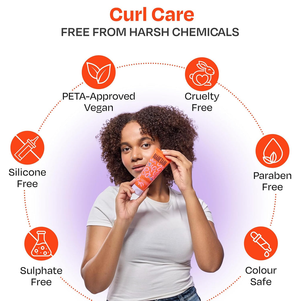 MANETAIN Volume Curl Gel 50ml for Curly & Wavy Hair | Flaxseed Curl Defining Gel with Medium Hold | Anti-Frizz & Moisturizing Styling Gel | Lightweight, CG-Friendly Hair Gel for Defined Curls