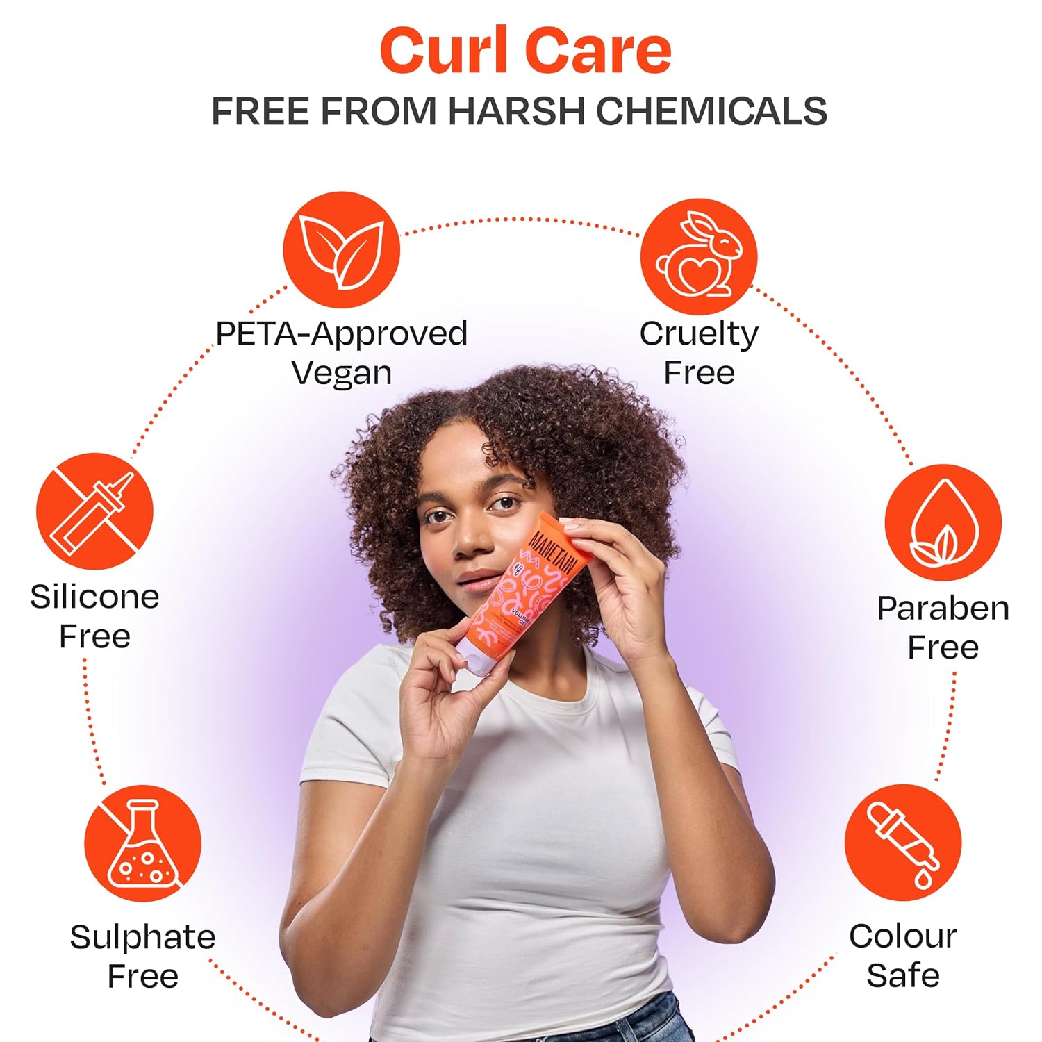 MANETAIN Volume Curl Gel 50ml for Curly & Wavy Hair | Flaxseed Curl Defining Gel with Medium Hold | Anti-Frizz & Moisturizing Styling Gel | Lightweight, CG-Friendly Hair Gel for Defined Curls