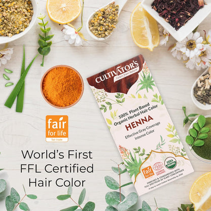 Cultivator's 100% Pure Organic Henna Powder for Hair - 100 gms