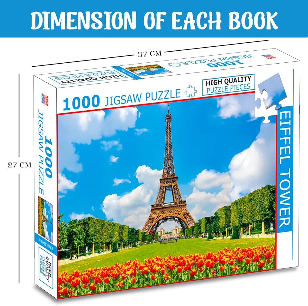 Hello Friend Eiffel Tower Jigsaw Puzzle for Adults and Kids 1000 Piece Puzzle Travel & Landmark
