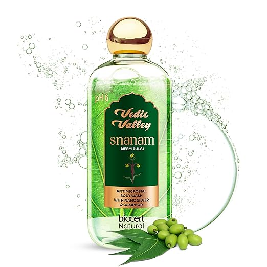 Vedic Valley Body Wash Natural Antibacterial Shower Gel Neem Tulsi - 330 gms
