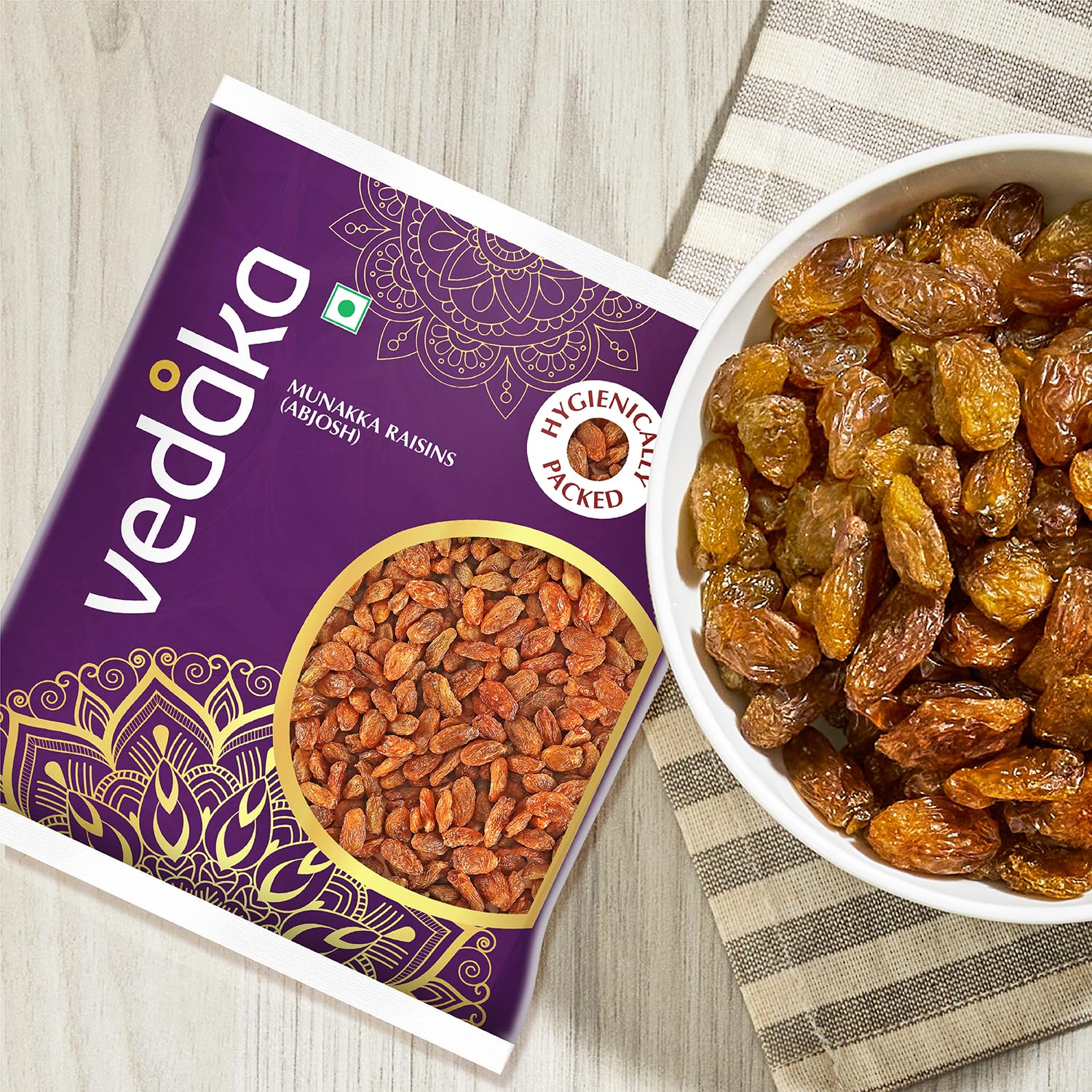Vedaka Munakka Raisins (Abjosh) | 500 g | Naturally Sweet | Rich Authentic Flavour | Perfect Travel Snack