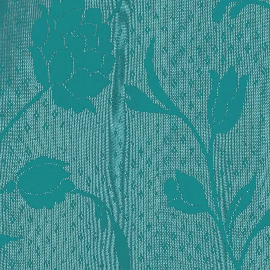Cloth Fusion Sheer Curtain Door 7 Feet Rose-Turquoise