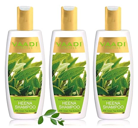 Vaadi Herbals Superbly Smoothing Heena Shampoo - 350 ml (Pack of 3)