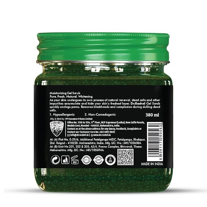 Dr.Rashel Aloe Vera Face & Body Gel Scrub for Men & Women - 380 ml