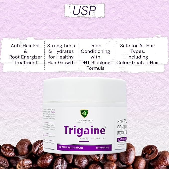 Apple Therapeutics Trigaine Caffeine Hair Fall Control Mask - 200 ml