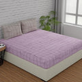 Huesland by Ahmedabad Cotton 144 TC Cotton Bedsheet for Double Bed King Size with 2 Pillow Covers | Orchid Bouquet & Harbor Grey