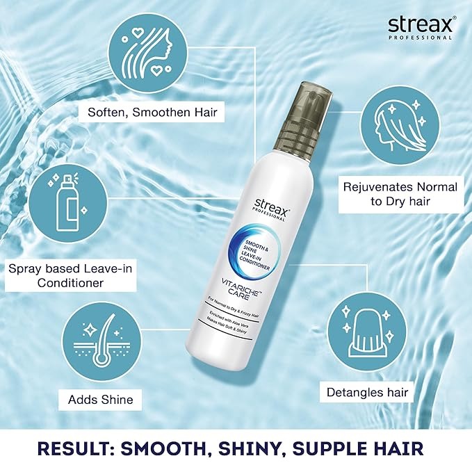 Streax Professional Vitariche Care Smooth & Shine Leave-in-Conditioner - 100 ml