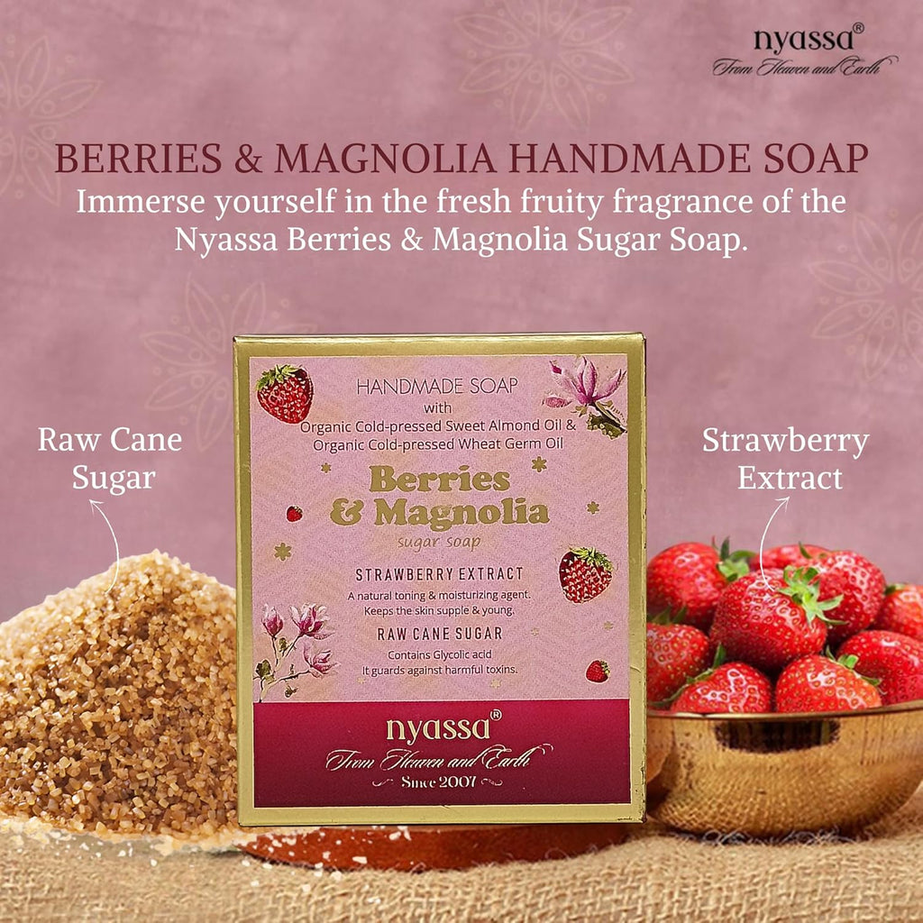 Nyassa Berries & Magnolia Natural Handmade Bathing Soap - 150 Gms