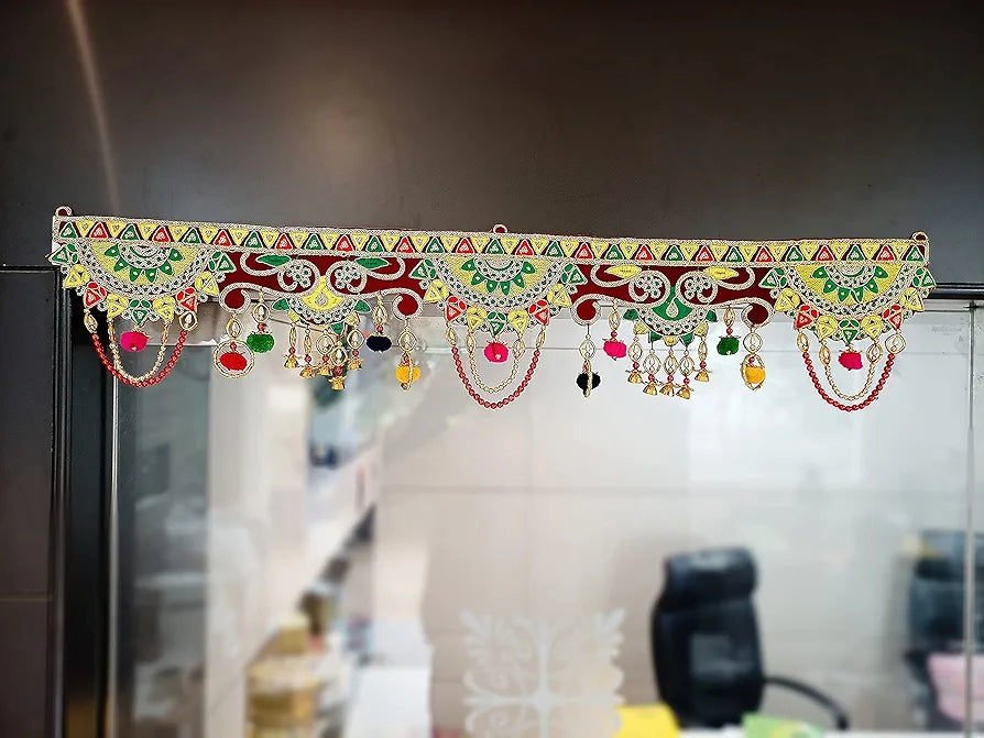 Toran for Main Door Traditional Bandarwal Handmade Hanging Latest Velvet Hand Embroidered