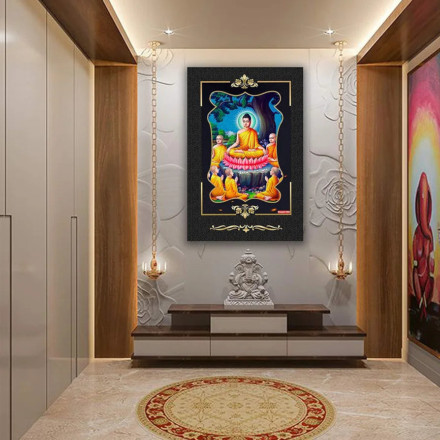 Rangoli MDF Wall Stick Decorative Panel 12x18 Wall Art P-1 Design-15