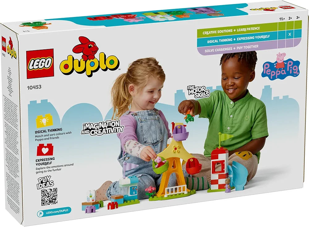 Lego Duplo Peppa Pig Funfair Pretend-Play Amusement Park Toddler Toy 10453 Building Blocks Toys for 2+ Gift for Boys and Girls