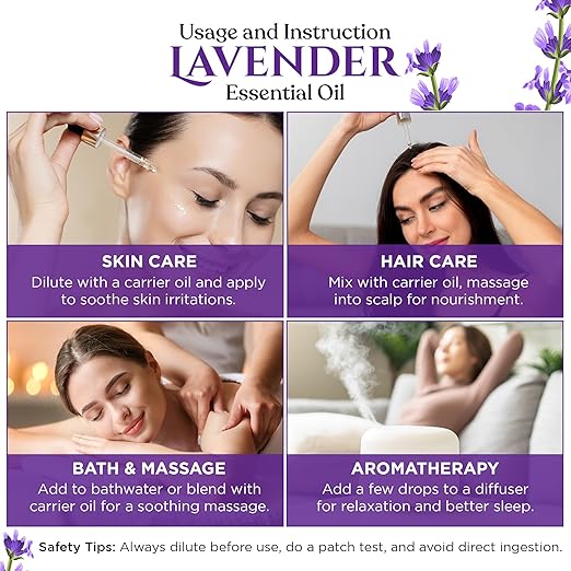 Rey Naturals Lavender Essential Oil For Hair Growth - 15 ml (Pack of 2)