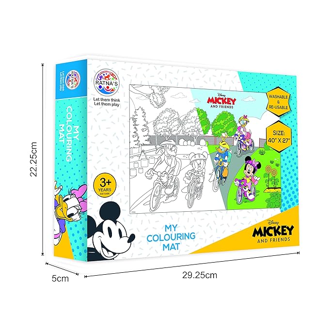 Ratna's My Colouring Mat Disney & Marvel Theme for Kids Washable and Reusable Coloring Kit | Diy Painting Kit | Mickey & Friends