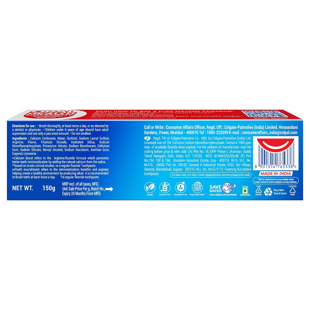 Colgate Strong Teeth Toothpaste with Amino Shakti - India's No.1 Toothpaste for Cavity Protection (150 g)