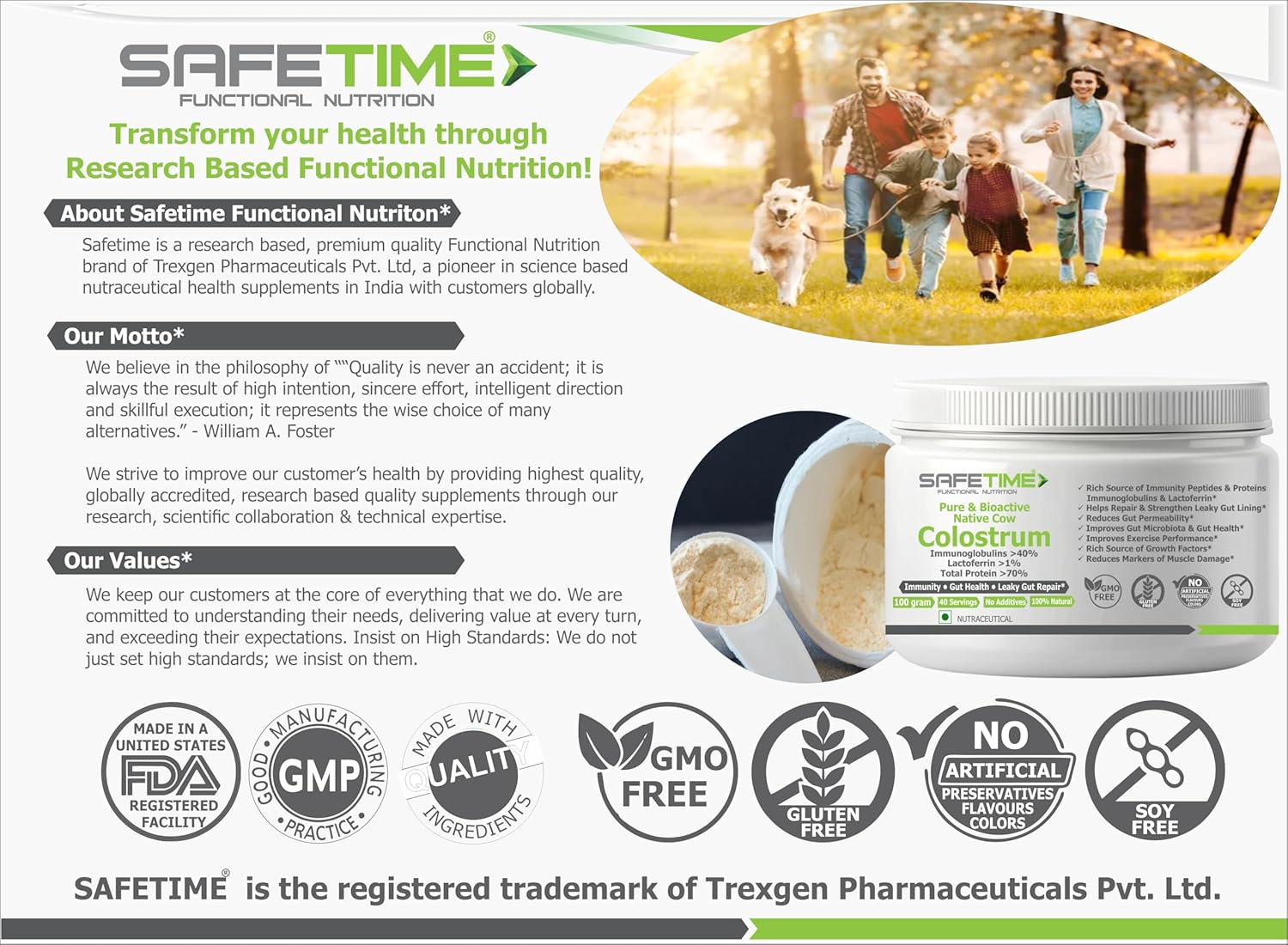 NATIVE COW COLOSTRUM, PURE with 70% Total Protien, 40% Immunoglobulins, 1% Lactoferrin, Leaky Gut, Immunity, Gut Health (100 gm powder) (Pack of 1)