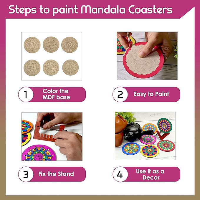 Solobolo Mandala Art Kit for Kids Adults | Indian Art Forms Kits, Art & Craft Kit for Kids Coloring & Painting Kit Using Water Brush
