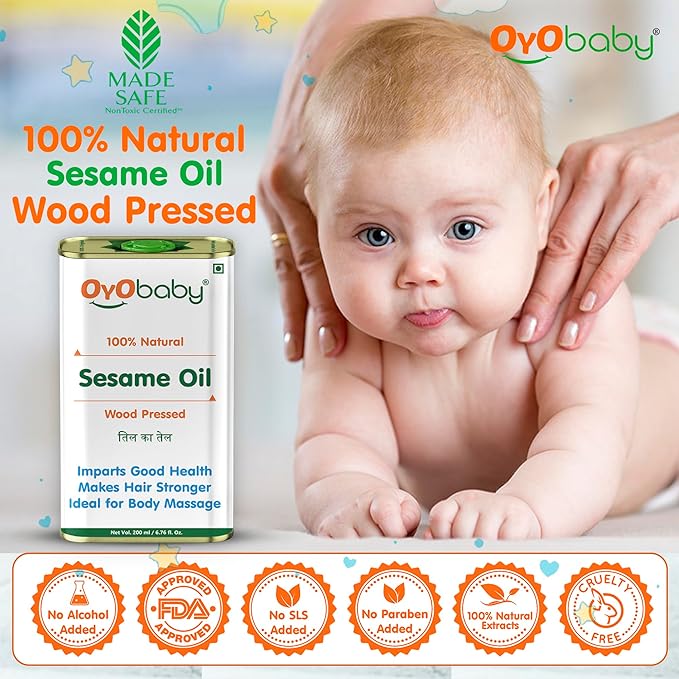 Oyo Baby Sesame Oil Natural Baby Oil for New Born - 200 ml