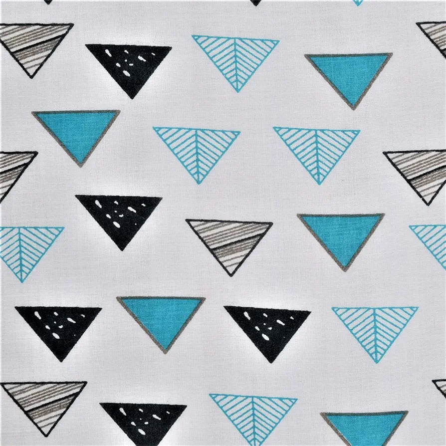 Trance Home Linen 150 GSM Pure Cotton Reversible Dohar Single Bed Size Ac Blanket Comforter Soft Light-Weight Bed Blanket 56 X 88 Inch Colour Blue Black Triangles