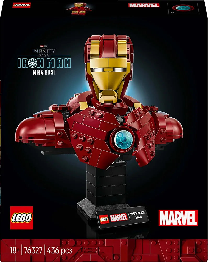 Lego Marvel Iron Man MK4 Bust Buildable Model for Adults with Minifigure 76327 Building Blocks for 18+ Gift