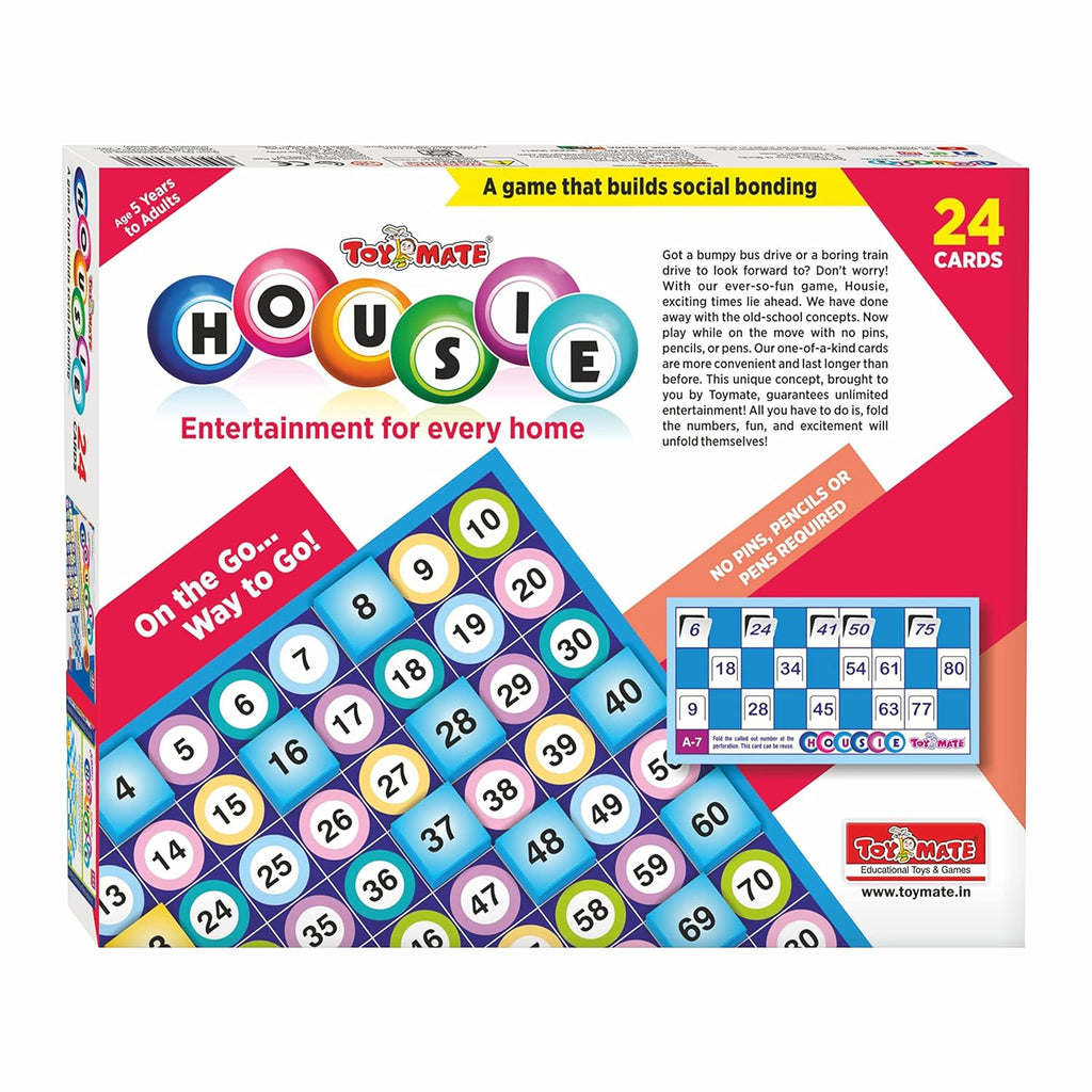 Toymate Red Housie 24 Reusable Cards