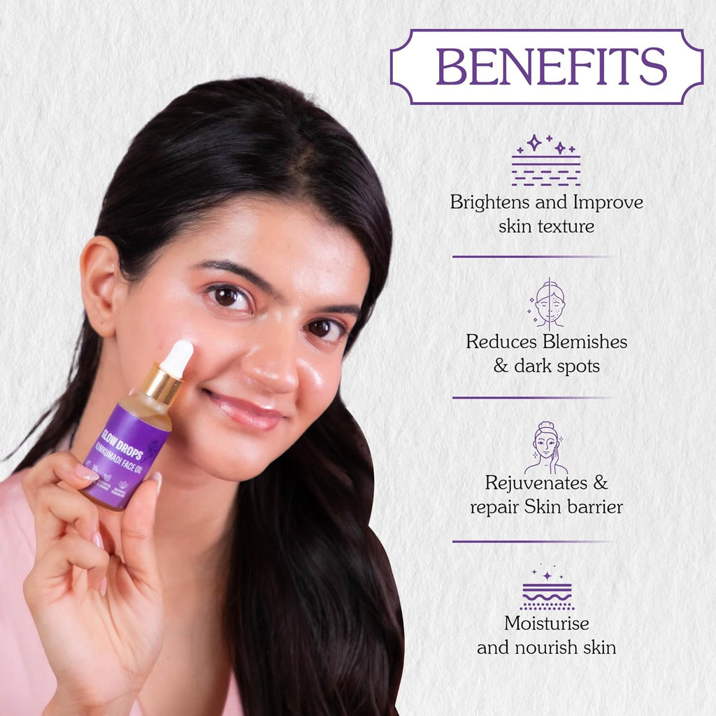 BAKE Kumkumadi Face Oil For Anti Aging, Glowing & Brightening Skin | For Pigmentation, Dark Circles | With Licorice, Saffron, Manjishtha | 30ml