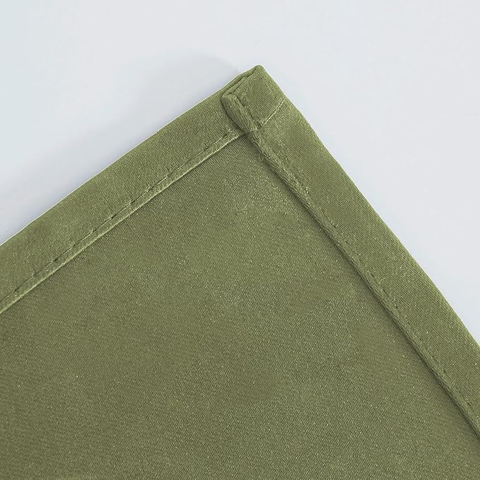 Loomlyfe Mehendi Green Solid Thermal Insulated Grommet Blackout Curtains for Window | 5 Feet | Set of 2