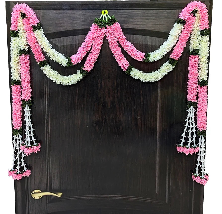 Afarza Garland Toran for Door Hanging Decoration Bandarwal Handmade Festival Wedding Backdrop Haldi Mehndi Home Decor 4 Pieces