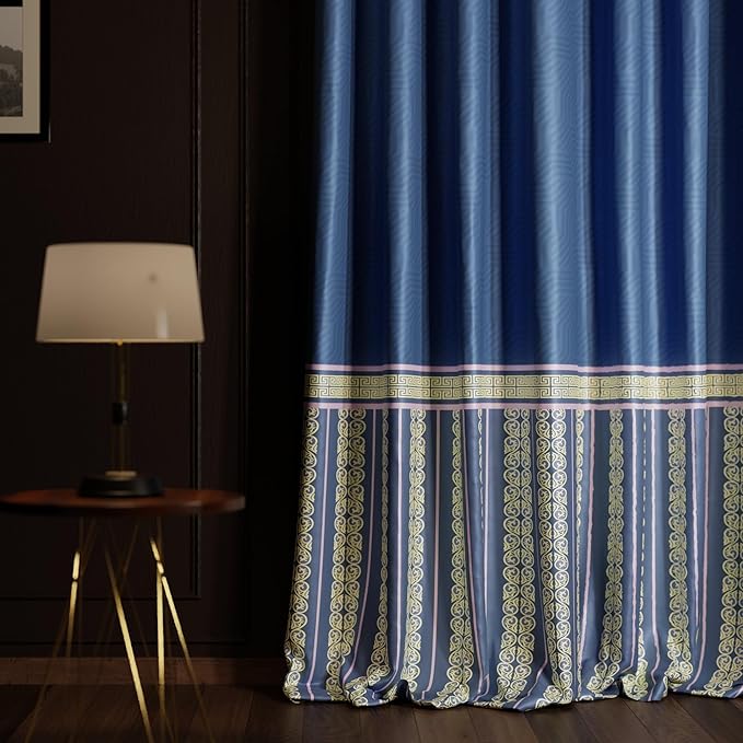 Stoa Paris Curtain for Home, Single pc Patterned Curtain for Door Colour Blue Monarch