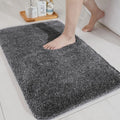 Luxe Home International Microfibre Rectangular Bath Mat Super Soft Anti Skid Newman Mats For Bathroom Colour Grey