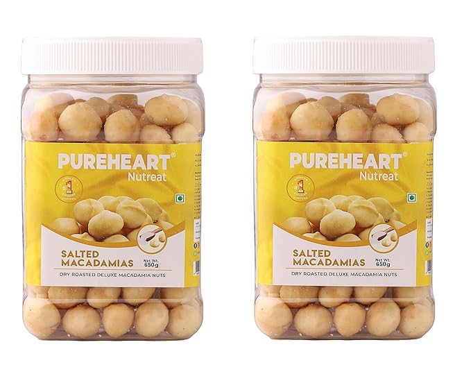 Pureheart Salted Macadamia - 650 gms (Pack of 2)