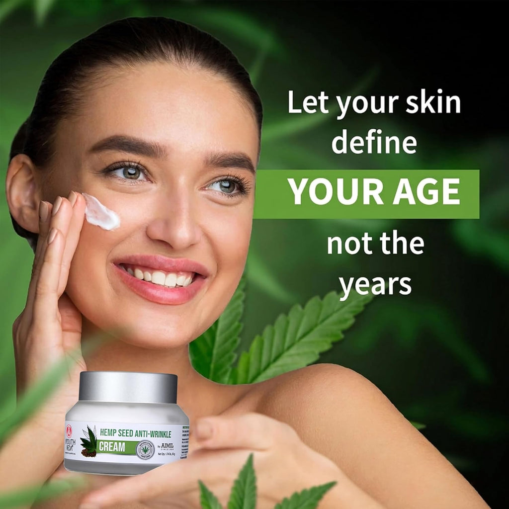 Ayouthveda Hemp Seed Anti-Wrinkle & Anti-Aging Cream|With goodness of Basil, Lavender & Sandalwood Oil |Helps in Skin Nourishment | Deep Hydration (Pack of 1; 50g each)