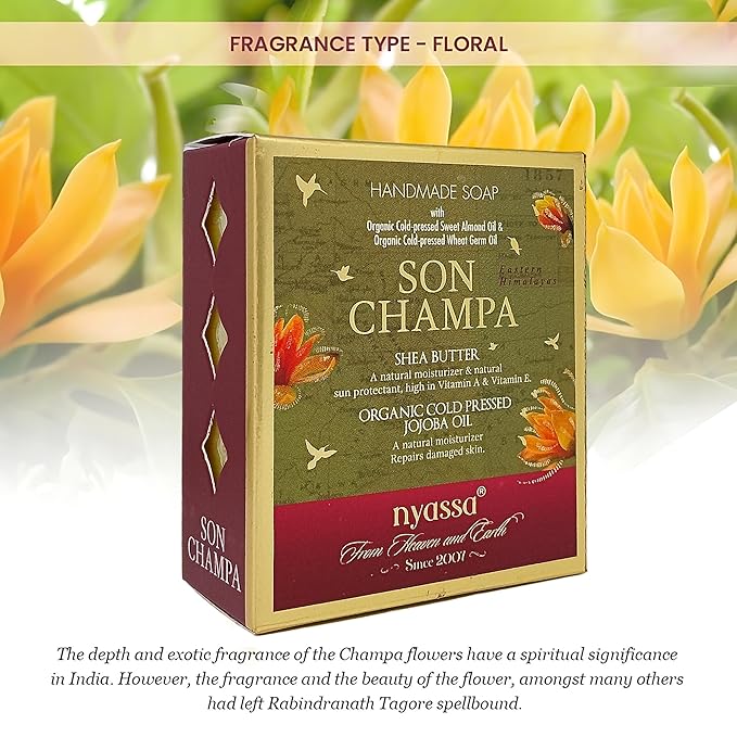 Nyassa Luxurious Son Champa Handmade Natural Bathing Soap - 150 Gms