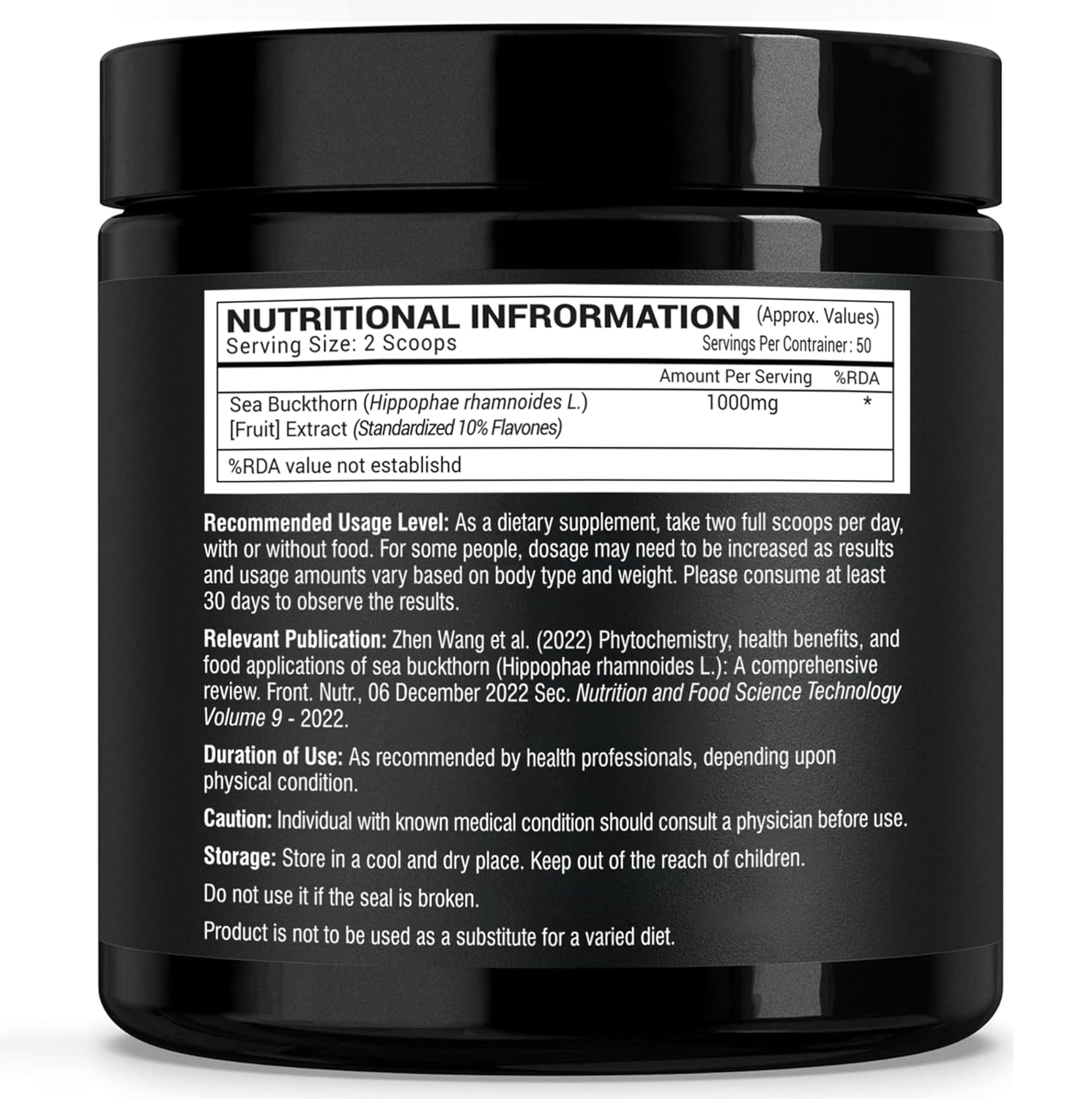 GREENDORSE Himalayan Sea Buckthorn (Omega-7) Extract Powder, SUPERFRUIT with 190+ Active Nutrients, Omega, Antioxidants Protection, Supports Brain, Liver & Heart Functioning- 50g