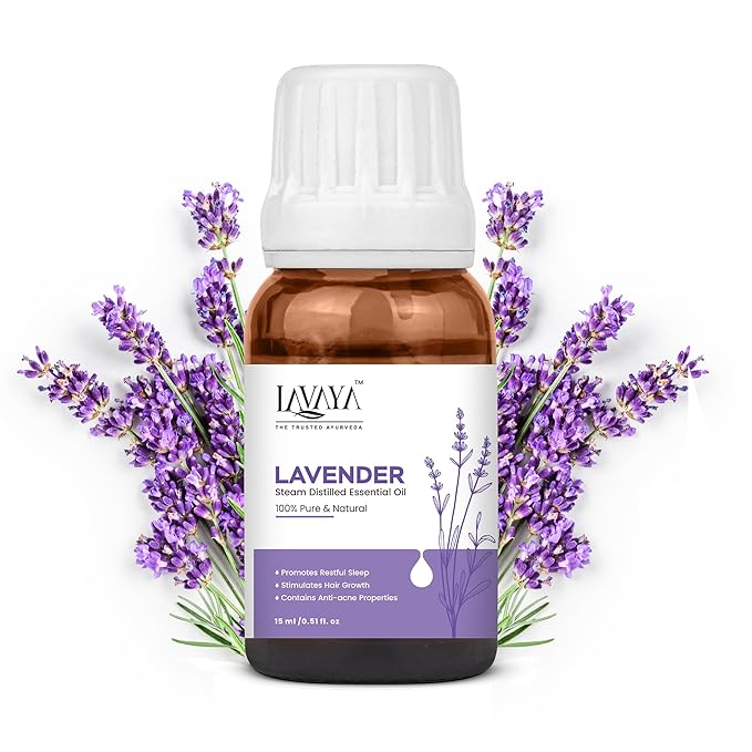 Lavaya Lavender Essential Oil Pure & Natural Undiluted for Relaxing Sleep Skin Care Oil - 15 ml