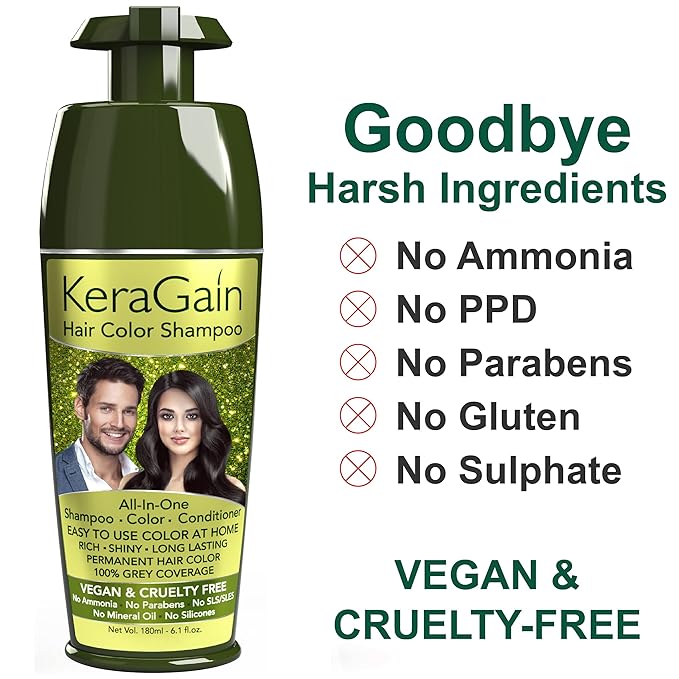 Keragain Hair Color Shampoo - 180 ml