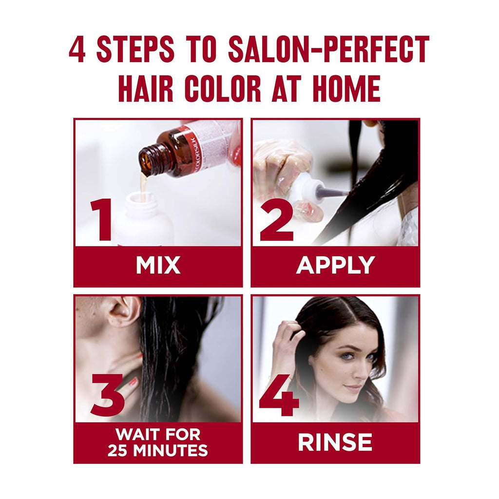 REVLON Women's Colorsilk Permanent Hair Color, Salon Perfect Hair Colour At Home With 100% Grey Coverage | Pro-Keratin & No Ammonia | Up To 8 Weeks Of Colour | Shade-Medium Golden Brown 4G(Pack Of 1)