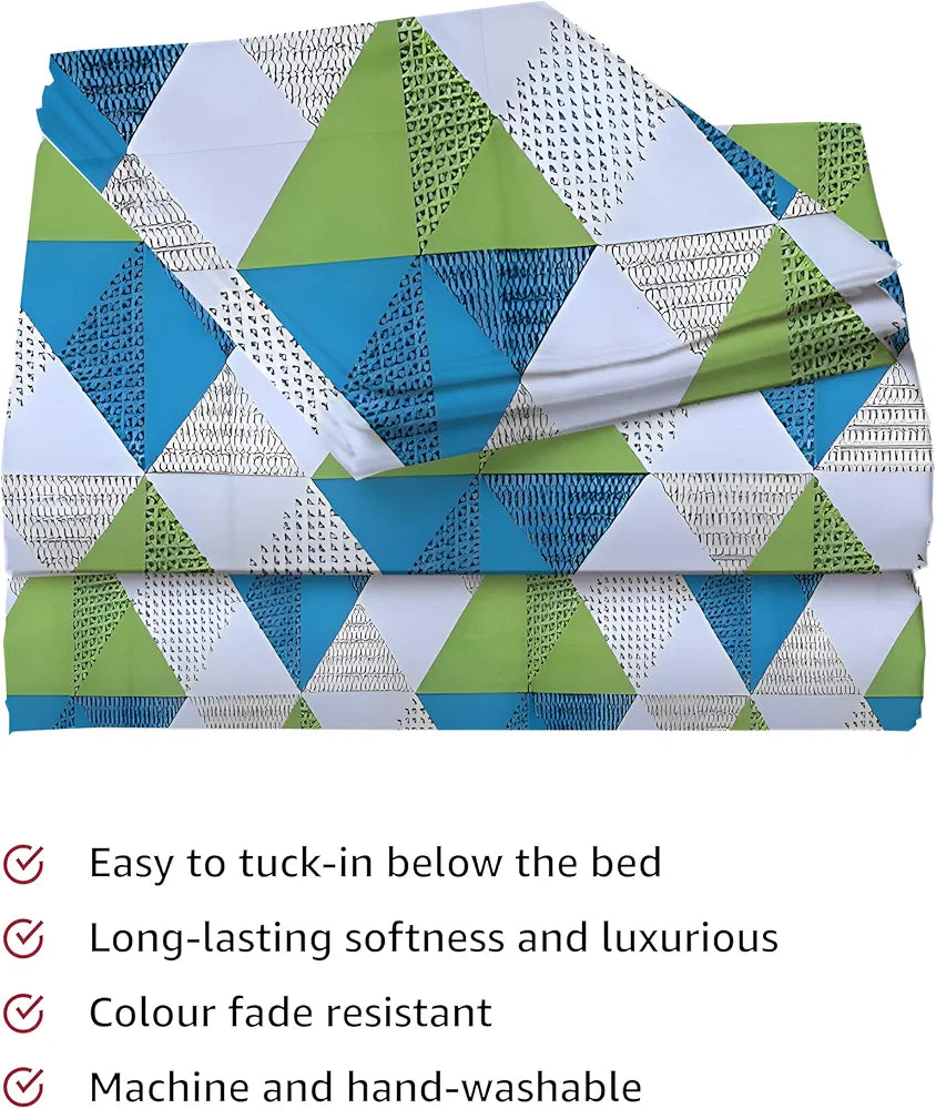 Starnstyle Polycotton 220 TC Floral Printed King Size Double Bedsheet with 2 Pillow Covers Wilds