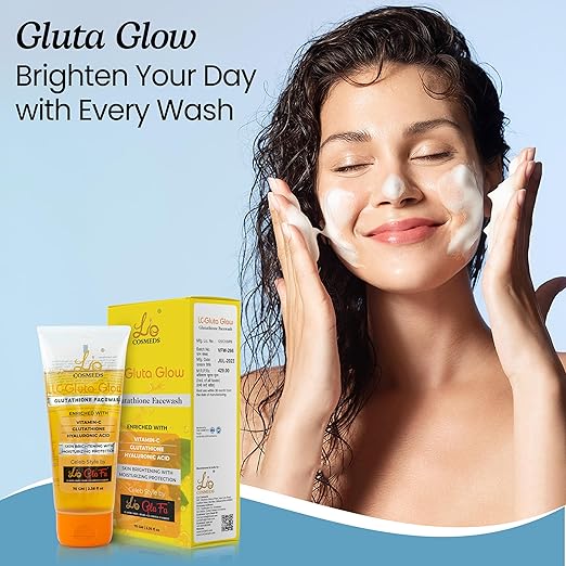 Lio Cosmeds Glutathione & Hyaluronic Acid Refreshing Face Wash with Vitamin C - 70 gms Each (Pack of 2)