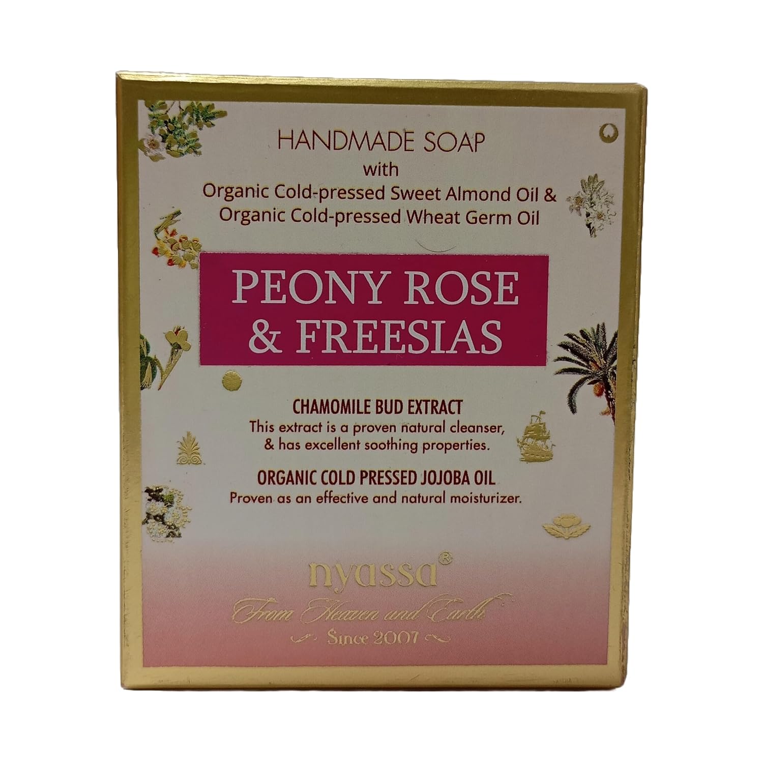 Nyassa Premium Peony Rose & Freesias Handmade Soap - 150 Gms
